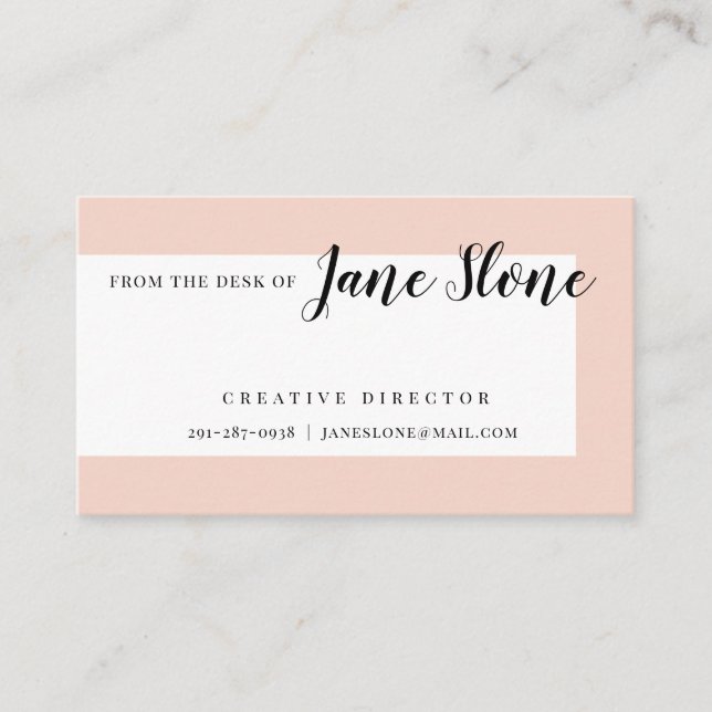 Mod Blush Border Business Card (Front)