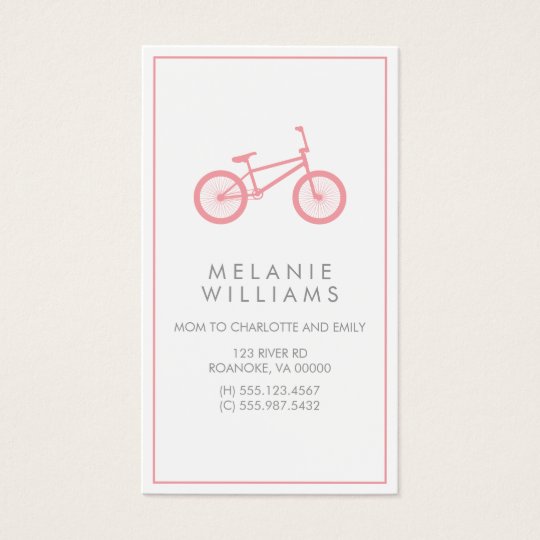 Mod Blush Pink Bicycle Business Card
