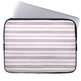 Mod Bold Pink Black Stripe Pattern Laptop Sleeve
