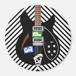 Mod Brit Pop Art guitar fridge Magnet