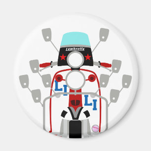 Mod Brit pop art Scooter Magnet