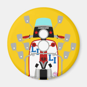 Mod Brit pop art Scooter Magnet