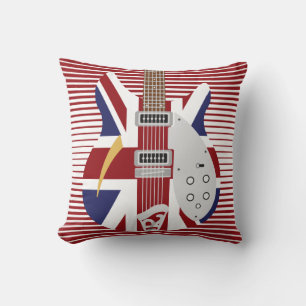 Mod Brit Pop art Union Jack guitar Cushion
