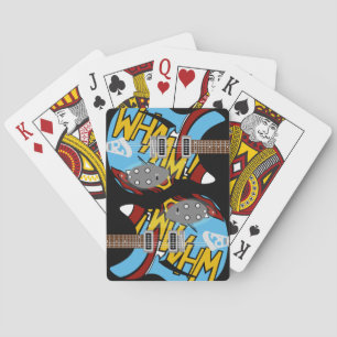 Mod Brit Pop Art Whaam Guitar Playing Cards
