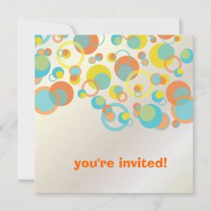 Mod bubbles/contemporary Invitations