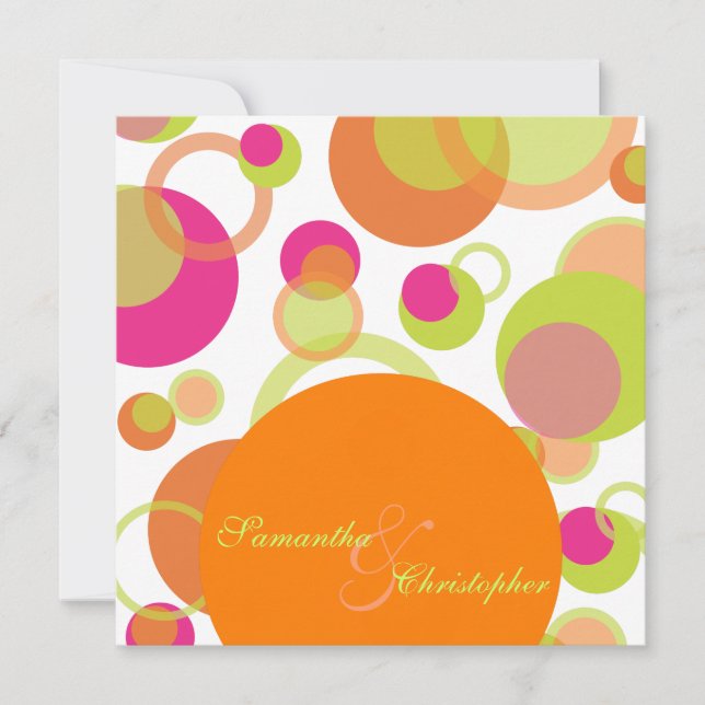 Mod bubbles/contemporary  Invitations (Front)