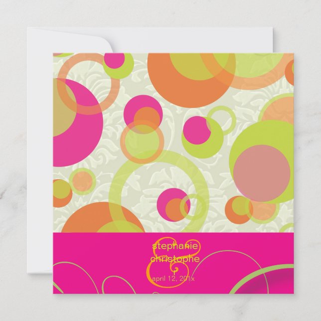 Mod bubbles/contemporary Invitations (Front)