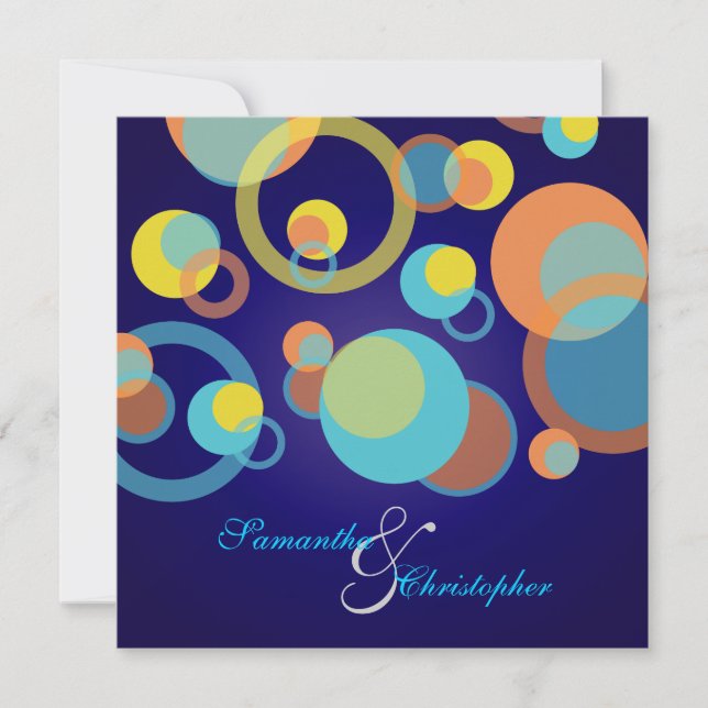 Mod bubbles/contemporary Invitations/DIY colour Invitation (Front)