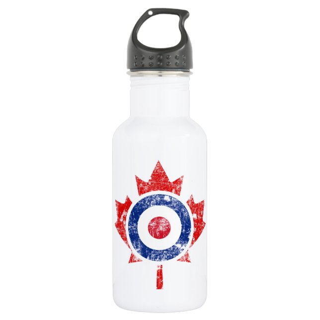 Mod Canada Curling Hockey Target Grunge Ice 532 Ml Water Bottle (Front)