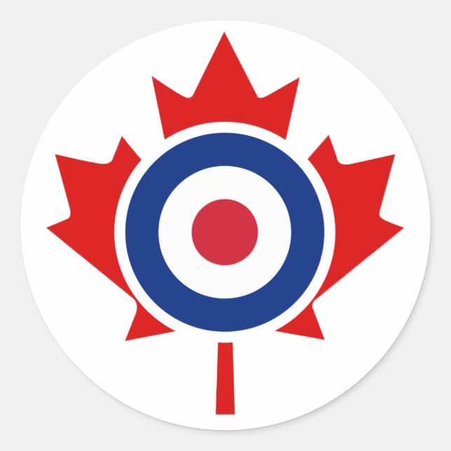 Mod Canada Curling Hockey Target Roundel Classic Round Sticker (Front)