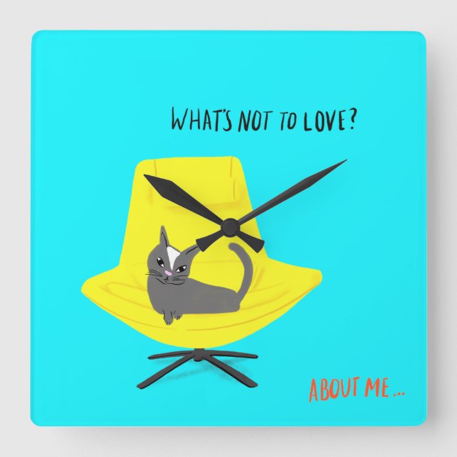 Mod Cats - What's Not to Love? Square Wall Clock (Front)