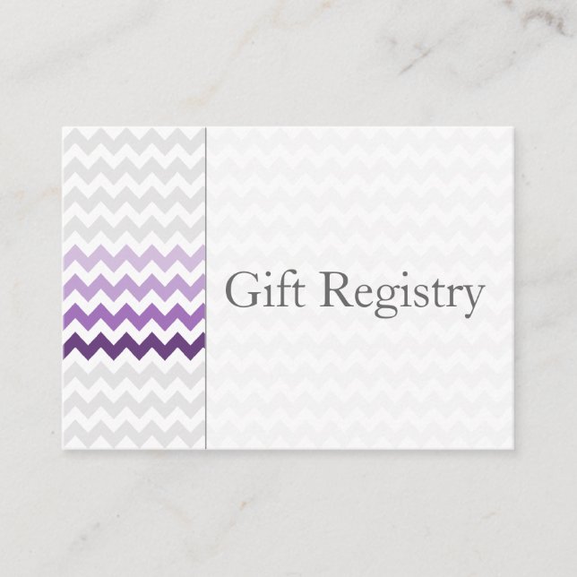 Mod chevron purple Ombre Gift Registry Cards (Front)