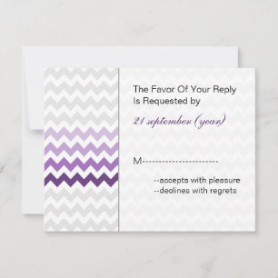 Mod chevron purple Ombre wedding rsvp