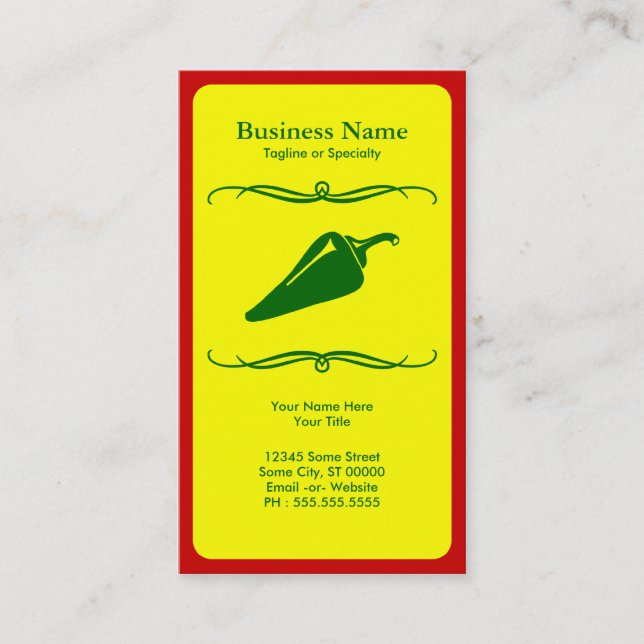 mod chilli pepper business card (Front)