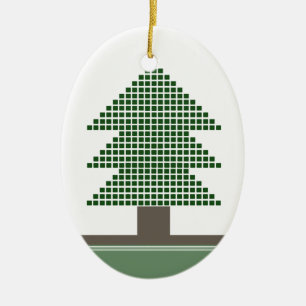 Mod Christmas Tree Oval Ornament