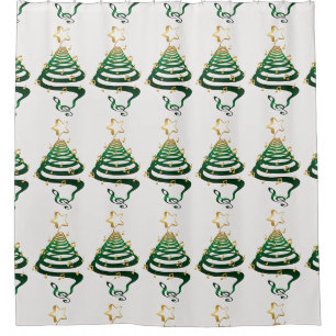 "MOD CHRISTMAS TREE" SHOWER CURTAIN
