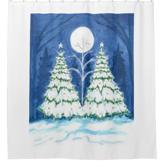 "MOD CHRISTMAS TREE" SHOWER CURTAIN (Front)