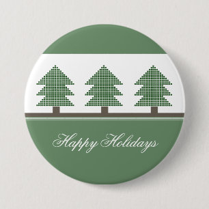 Mod Christmas Trees Holiday Button
