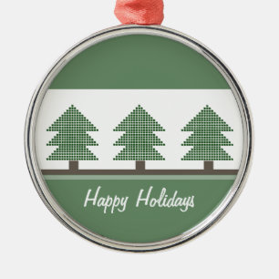 Mod Christmas Trees Premium Round Ornament