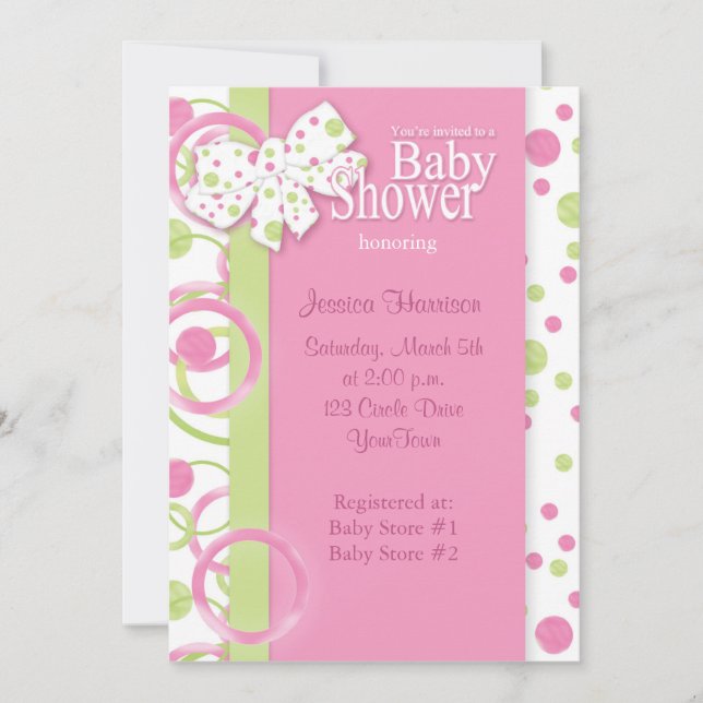 Mod Circles Baby Girl Shower Invitation (Front)