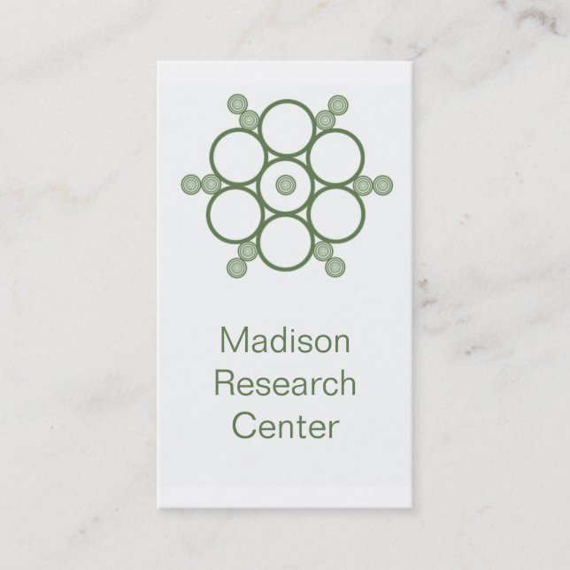 Mod Circles Business Card, Clover Green Card (Front)