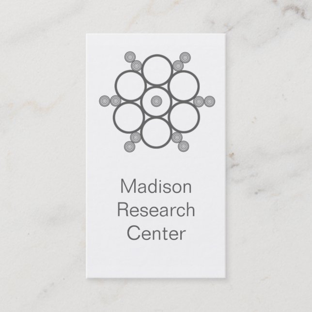Mod Circles Business Card, Grey Business Card (Front)