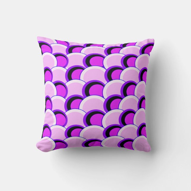Mod Circles Pink and Purple Cushion (Front)
