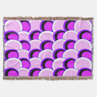 Mod Circles Pink and Purple Throw Blanket