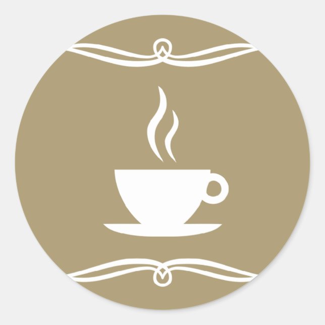 mod coffee classic round sticker (Front)