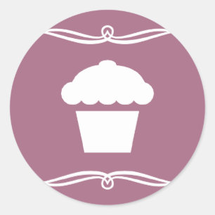 mod cupcake classic round sticker