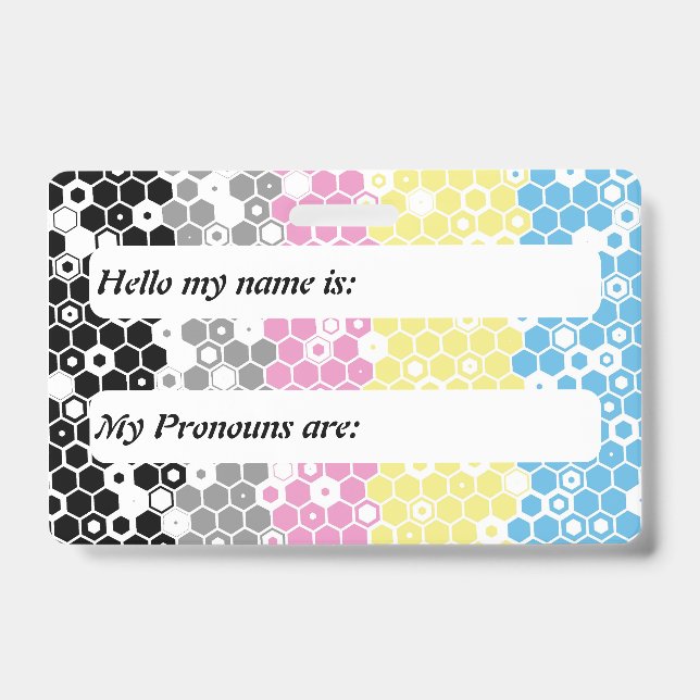 Mod Customisable Abstract Polygender Pride Flag   ID Badge (Front)