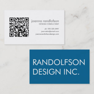 Mod Dark Blue QR CODE Business Card