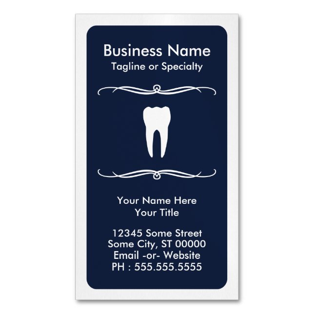 Mod Dentist Magnetic Magnetic Business Card (Front Vertical)