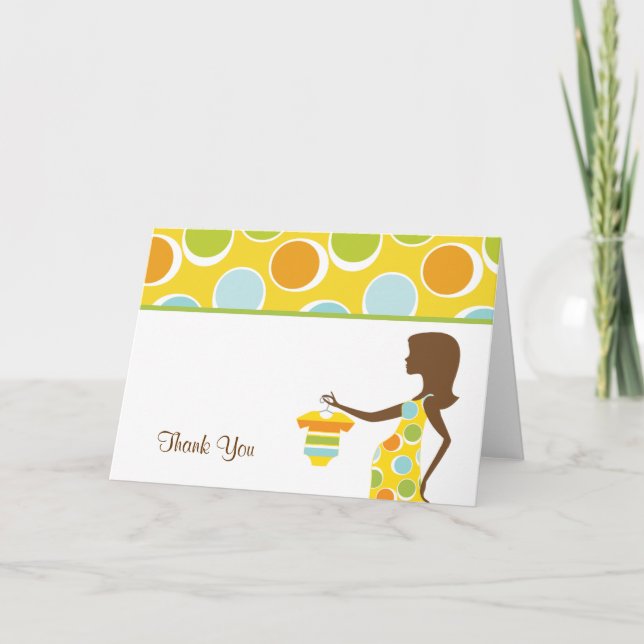 Mod Dot Mum to Be Thank You Note Cards (Front)