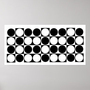 Mod Dots Black & White Designer Print