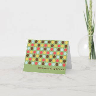 Mod dots green sleek modern circle thank you card