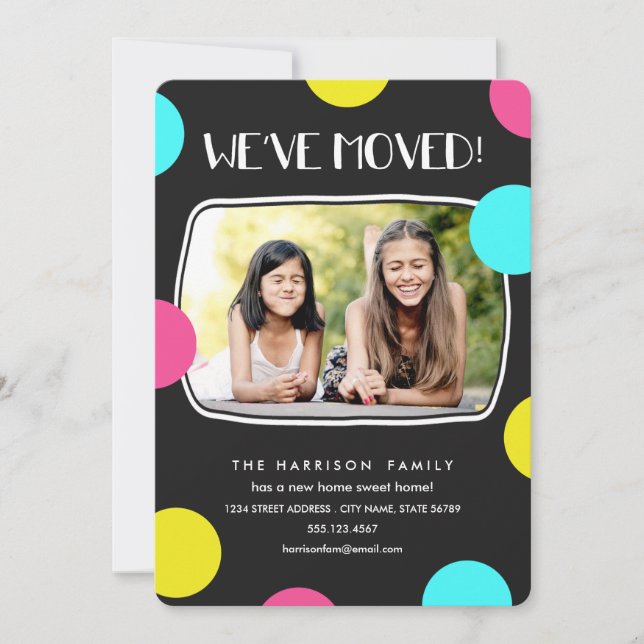 Mod Dots Photo Moving Announcement (Front)