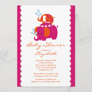 Mod Elephant Baby Shower Invitation Baby & Mum