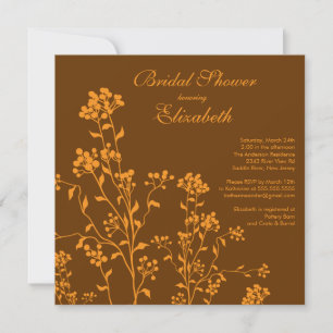 Mod Fall Floral Bridal Shower Invitation