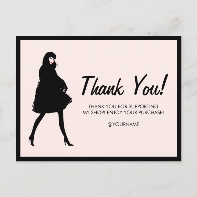 Mod Fashion Girl Boutique, Poshmark Pink Thank You Postcard (Front)