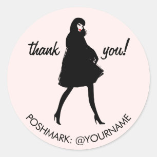 Mod Fashion Girl Boutique, Poshmark Seller Pink Classic Round Sticker