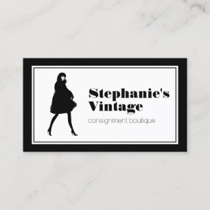Mod Fashion Girl with Frame Boutique, Stylist Business Card