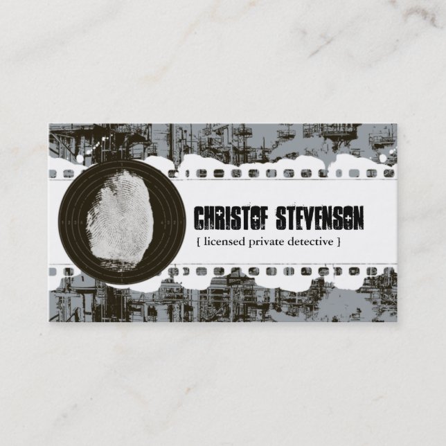 Mod Fingerprint Private Detective Business Card (Front)