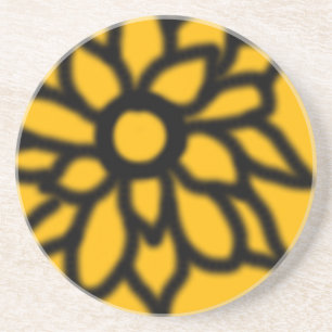 Mod Floral Coaster (Yellow)