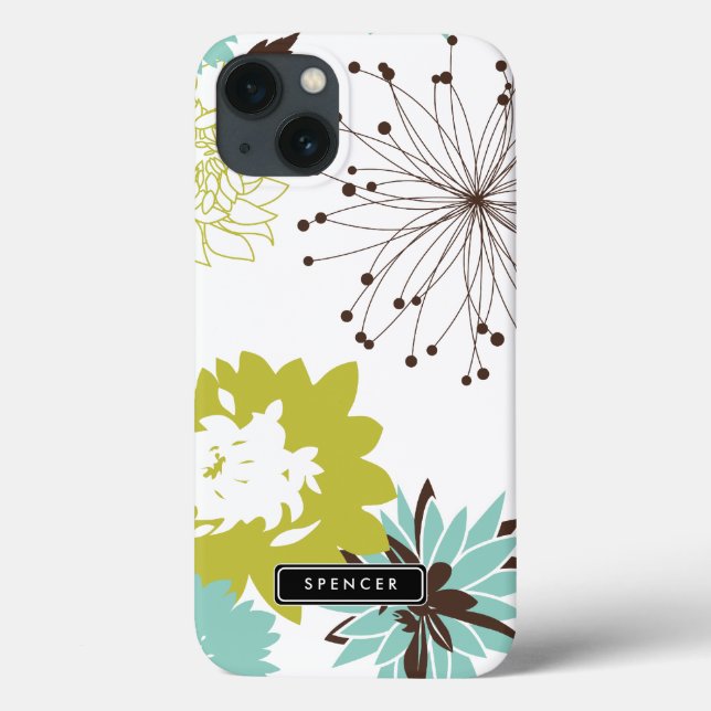 Mod Floral Pattern Personalised iPad Air Case (Back)