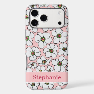 Mod Floral Print On Pink With Personalisation