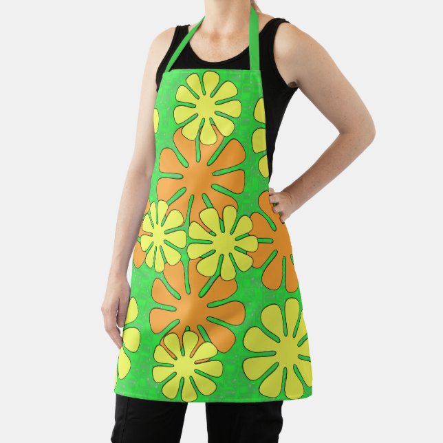 Mod Flower Design Apron (Insitu)