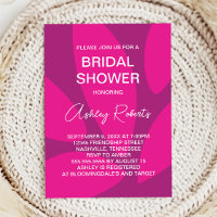 Mod Flower Petals Botanical Fuchsia Bridal Shower