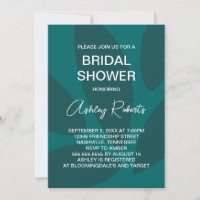 Mod Flower Petals Botanical Teal Bridal Shower