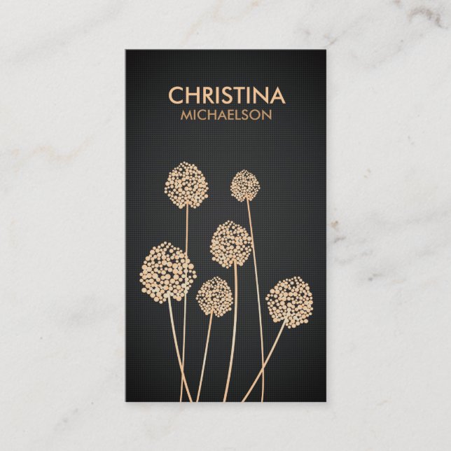 MOD FLOWERS in GOLD Business Card (Front)